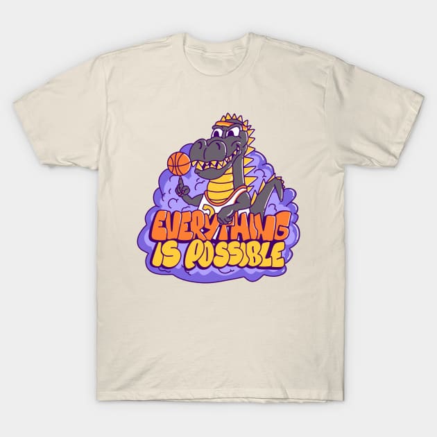 Basketball Dino T-Shirt by Hamster Design